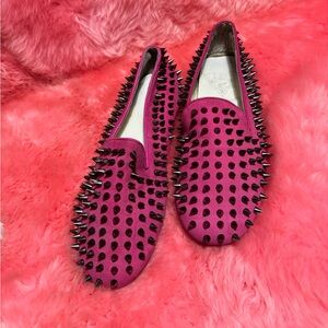 UNIF Hellraiser Studded Pink Loafers Size 6